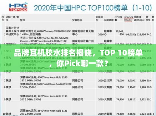 品牌耳機(jī)膠水排名揭曉，TOP 10榜單，你Pick哪一款？