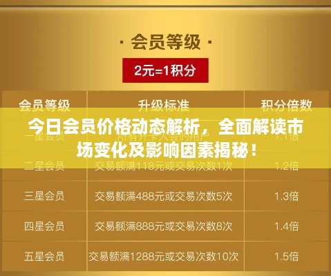 今日會員價格動態(tài)解析，全面解讀市場變化及影響因素揭秘！